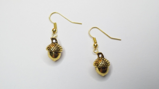 Nuss Eichel Ohrringe goldfarben